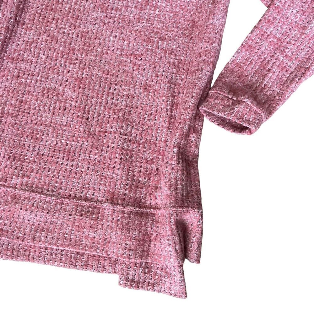 Everleigh‎ Sweater Women’s Size XS Cowl Neck Tunic Top Mauve Long Sleeve Waffle - Picture 5 of 9